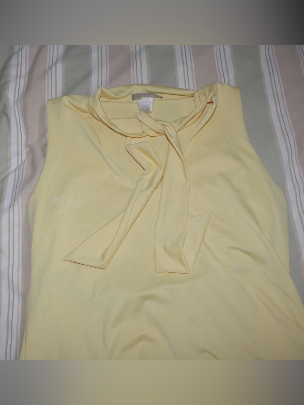 Papillon Blanc Sleeveless Tie-Neck Camisole in Pale Yellow